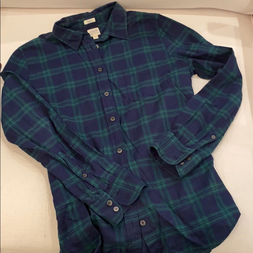 J. Crew light flannel plaid shirt size M